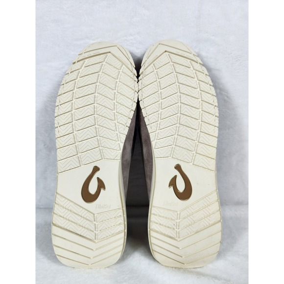 NWOB Men Size 12 OluKai Ka'a Loafer Slip on Shoes Grey Suede Leather - Picture 8 of 11